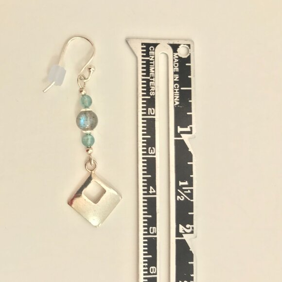 Labroadorite & Sterling Silver Drop Earrings, handcrafted - Picture 5 of 9